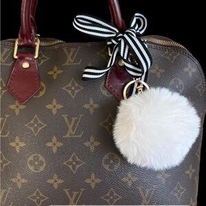 ❌ SOLD! Louis Vuitton Brown Alma Monogram Bag with COA, Custom Painted
